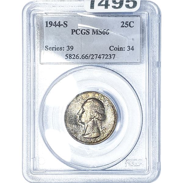 1944-S Washington Silver Quarter PCGS MS66