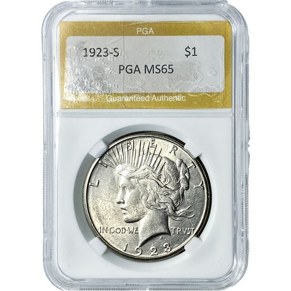 1923-S Silver Peace Dollar PGA MS65