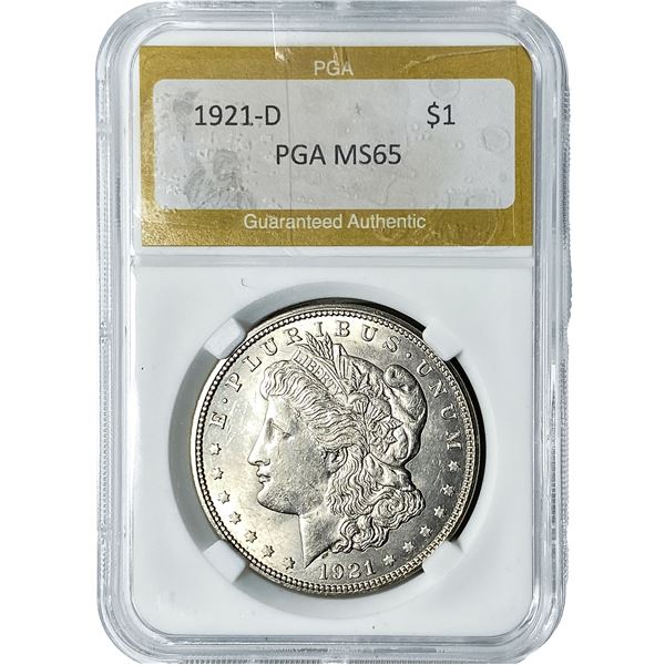 1921-D Morgan Silver Dollar PGA MS65