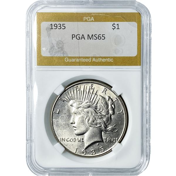 1935 Silver Peace Dollar PGA MS65