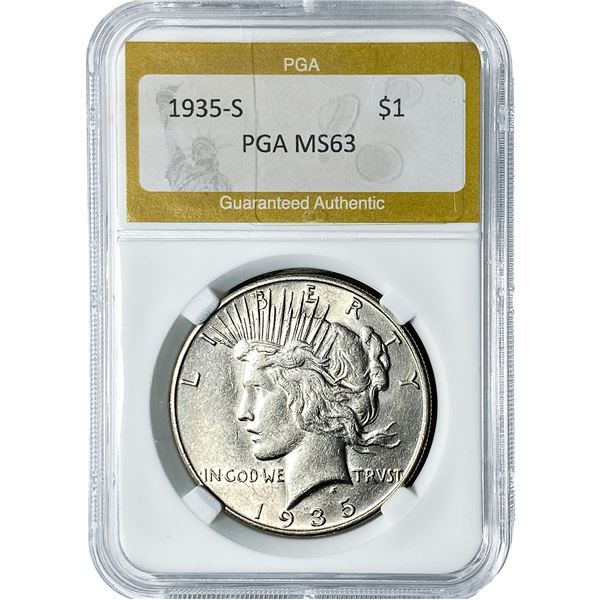 1935-S Silver Peace Dollar PGA MS63