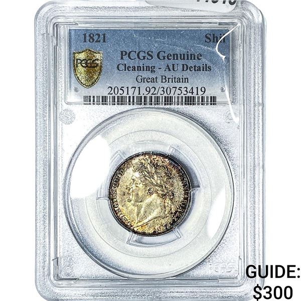 1821 Great Britain Silver Shilling PCGS AU Details