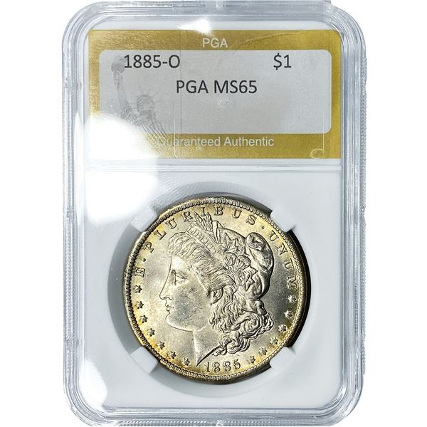 1885-O Morgan Silver Dollar PGA MS65