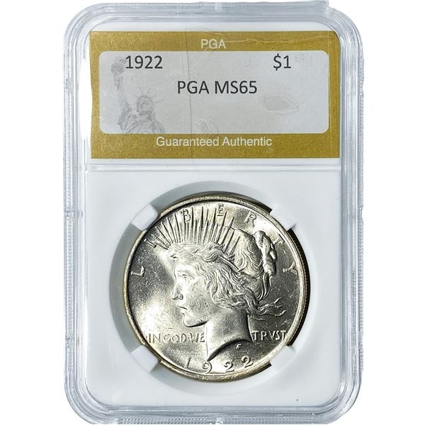 1922 Silver Peace Dollar PGA MS65