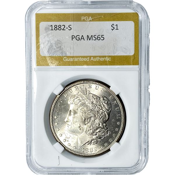 1882-S Morgan Silver Dollar PGA MS65