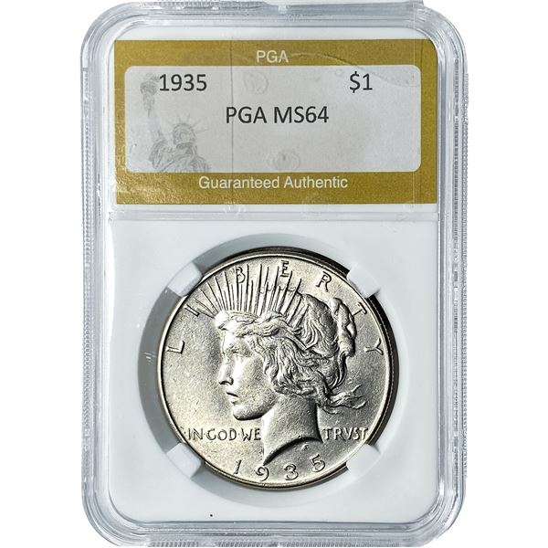 1935 Silver Peace Dollar PGA MS64