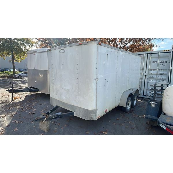 2010 FOREST RIVER CARGO MATE TANDEM AXLE COVERED TRAILER WHITE VIN NIL