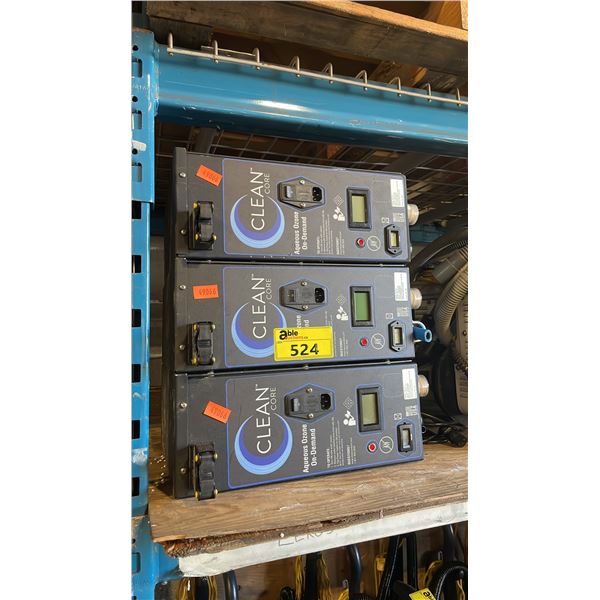 GROUP OF 3 CLEAN CORE CCT 3.0 WALL-MOUNTED ON DEMAND AQUEOUS OZONE CLEANING AND SANITIZING SYSTEMS