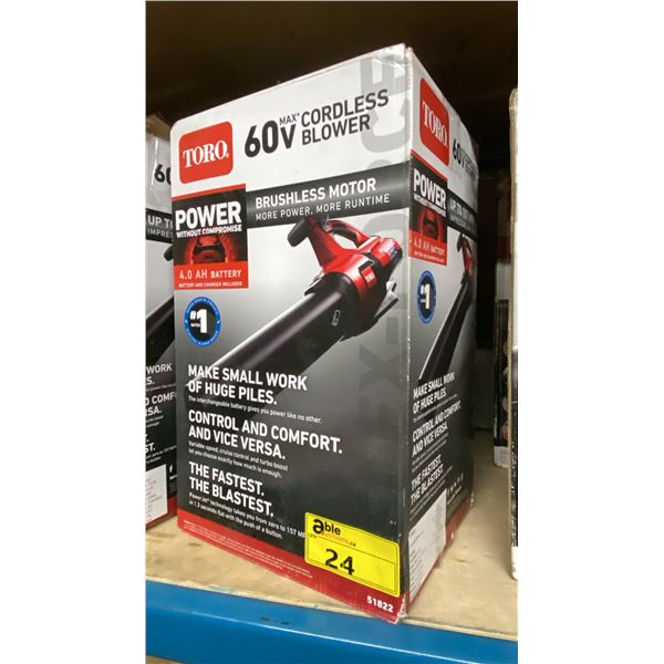 TORO 51822 60V MAX BRUSHLESS CORDLESS ELECTRIC LEAF BLOWER *IN BOX*