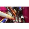 Image 6 : BIN OF ASSORTED HAND TOOLS- HAMMERS, PLIERS, SCREW DRIVERS, TIN SNIPS, RUBBER MALLET & MORE