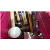 Image 2 : BIN OF ASSORTED HAND TOOLS- HAMMERS, PLIERS, SCREW DRIVERS, TIN SNIPS, RUBBER MALLET & MORE