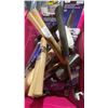Image 7 : BIN OF ASSORTED HAND TOOLS- HAMMERS, PLIERS, SCREW DRIVERS, TIN SNIPS, RUBBER MALLET & MORE