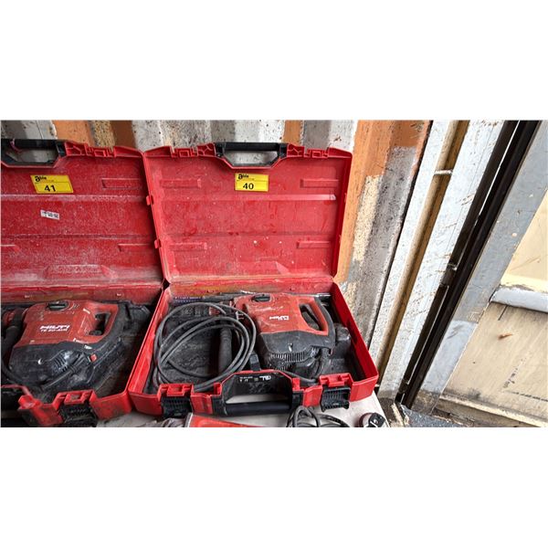 HILTI TE 60 HEAVY DUTY ROTARY HAMMER IN HARD TRANSPORT CARRYING CASE WITH ASSORTED DRILLING