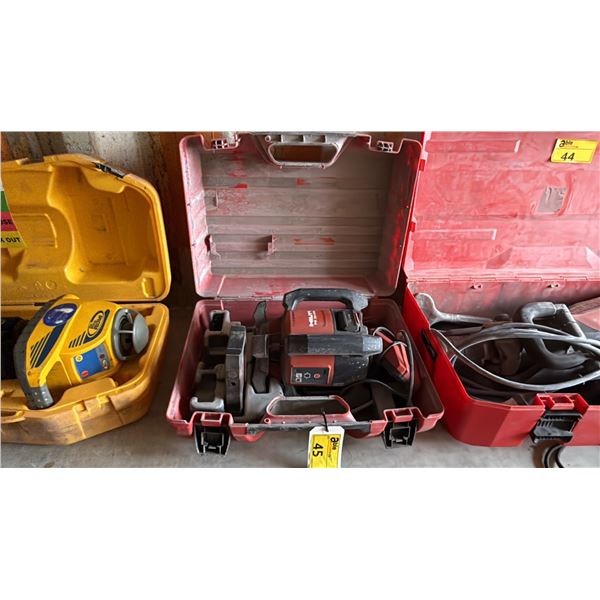 HILTI PR 30-HVS CORDLESS ROTATING LASER WITH BATTERY AND CHARGER IN HARD TRANSPORT CARRYING CASE