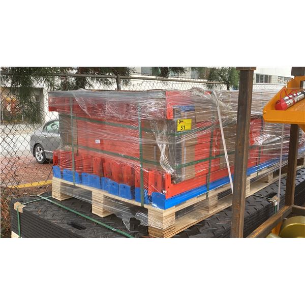 SKLP SK-HJ6 INDUSTRIAL 40' L BLUE / ORANGE 6 SECTION HEAVY DUTY METAL STORAGE SHELVING *INCLUDES 36