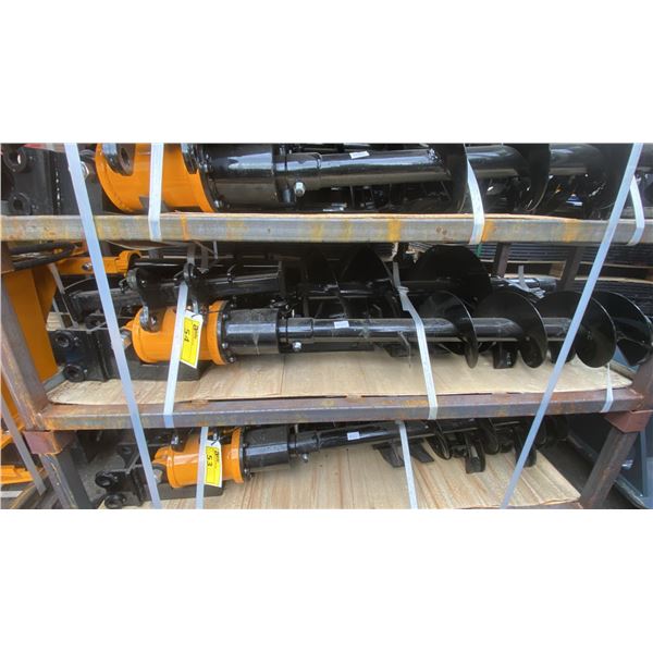 GIYI C-10 MINI EXCAVATOR ATTACHMENT SET- 2 BUCKETS, GRABBER, RAKE, RIPPER, QUICK CONNECT, AUGER &