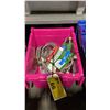 Image 1 : BIN OF ASSORTED BRAIDED STAINLESS STEEL REPLACEMENT WATER SUPPLY CONNECTOR HOSES *BIN NOT INCLUDED*