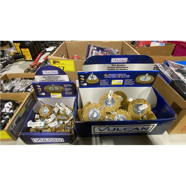 3 BOXES OF ASSORTED VULCAN WIRE WHEEL BRUSHES