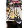 Image 1 : GROUP OF ASSORTED YARD TOOLS- SHOVEL, HAND SAW, 18LB WEDGE POINT BAR, AXES, HAMMER, PRY