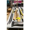 Image 4 : GROUP OF ASSORTED YARD TOOLS- SHOVEL, HAND SAW, 18LB WEDGE POINT BAR, AXES, HAMMER, PRY