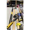Image 5 : GROUP OF ASSORTED YARD TOOLS- SHOVELS, HAND SAW, 18LB WEDGE POINT BAR, HAMMER, PRY