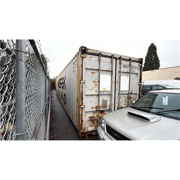 GREY 40' 71,650 LB MAX CAPACITY INDUSTRIAL TRANSPORT CONTAINER WITH DUALWING REAR DOOR WITH CAM