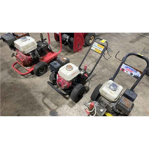 POWER JET COMMERCIAL HONDA GX200 GAS POWERED PRESSURE WASHER *NO HOSE, NO WAND, FLAT TIRES*