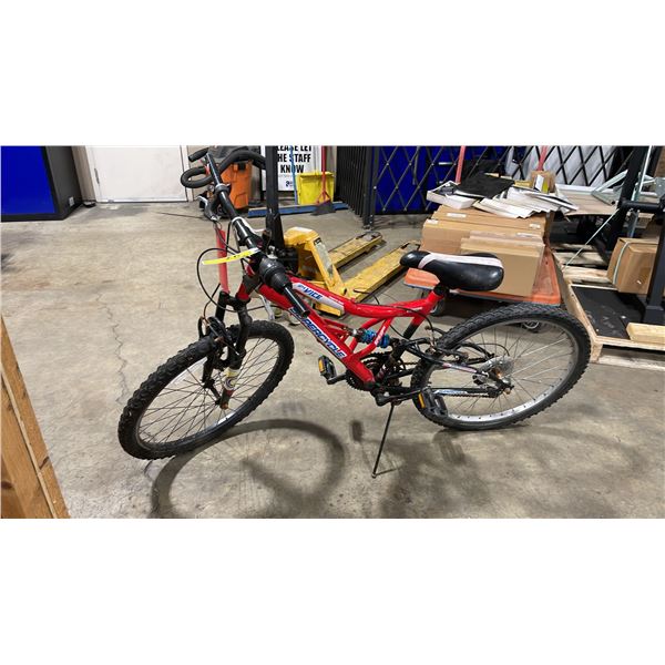 SUPERCYCLE VICE 24 RED 18 SPEED FULL SUSPENSION MOUNTAIN BIKE