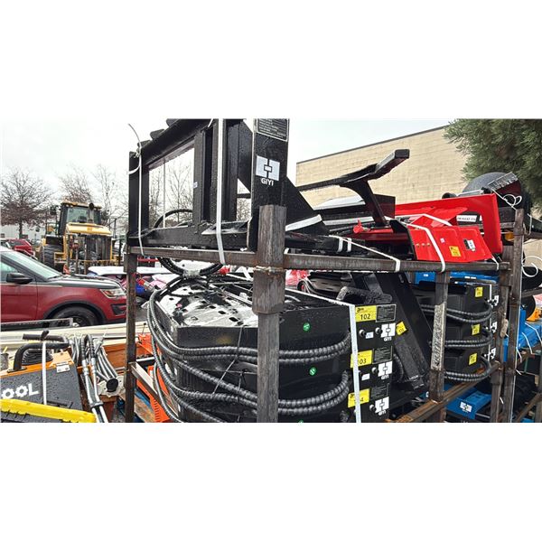 GIYI SF60 BLACK INDUSTRIAL SKID STEER SIDE SHIFT FORK ATTACHMENT WITH 60  FORKS