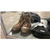 Image 2 : HERSCHEL BACKPACK, OUTBOUND TRAIL RUNNER SURVIVAL KIT, PAIR OF BROWN BOOTS, REFLECTIVE WORK JACKET