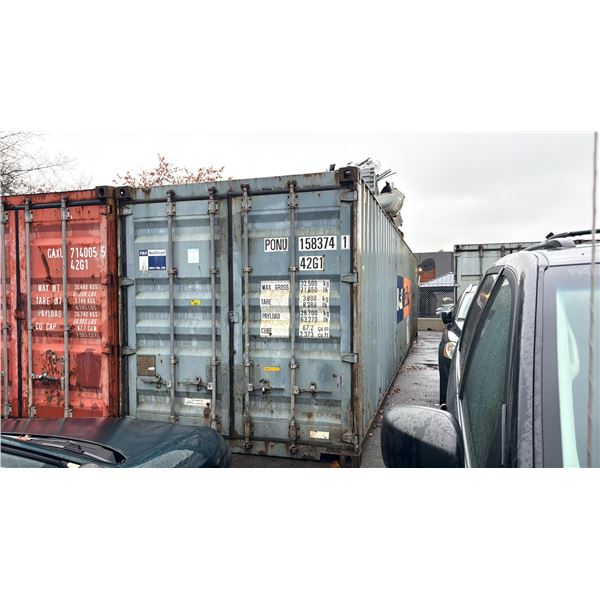 BLUE 40' 71,650 LB MAX CAPACITY INDUSTRIAL TRANSPORT CONTAINER WITH DUAL WING REAR DOOR WITH CAM