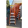 Image 1 : ALLRIGHT HEAVY DUTY 4' ORANGE FIBERGLASS / ALUMINUM INDUSTRIAL PLATFORM LADDER