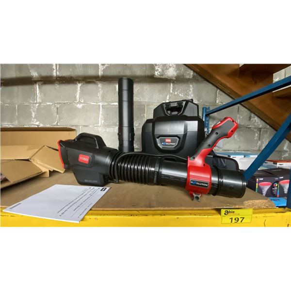 TORO 66100 60V MAX REVOLUTION 730CFM COMMERCIAL CORDLESS LEAF BLOWER CANNON & BACKPACK