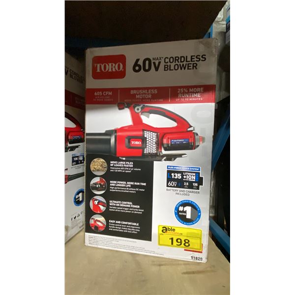 TORO 51820 60V MAX FLEX-FORCE BRUSHLESS CORDLESS ELECTRIC LEAF BLOWER *IN BOX*