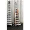 Image 1 : ALLRIGHT 14' HEAVY DUTY ALUMINUM ARBORIST LADDER, LTE 5' ALUMINUM STEP LADDER WITH ASSORTED WOOD &