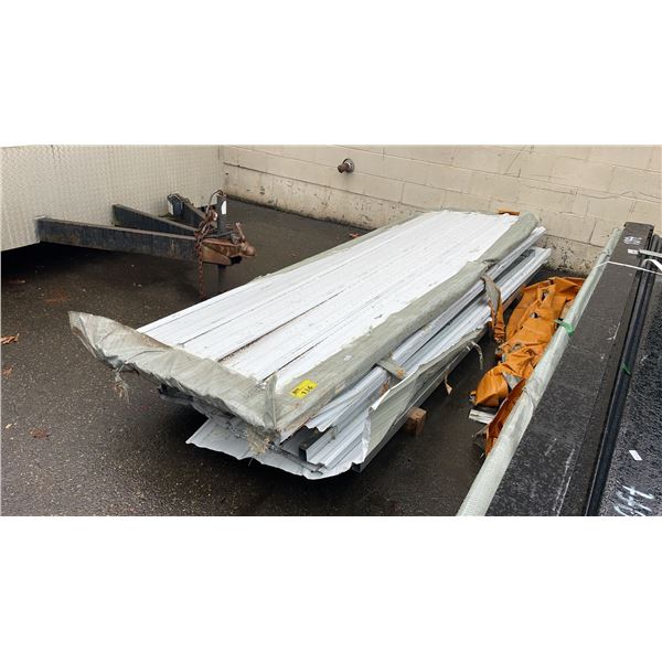 STACK OF SKLP SK-XH50 3' X 9'8" WHITE GALVALUME STEEL ROOFING SHEETS- 50 PCS PER STACK