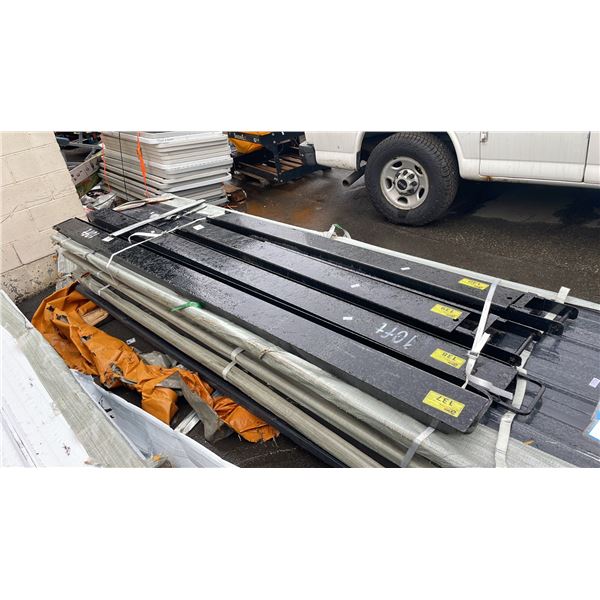 PAIR OF BLACK 10FT INDUSTRIAL FORKLIFT FORK EXTENSIONS