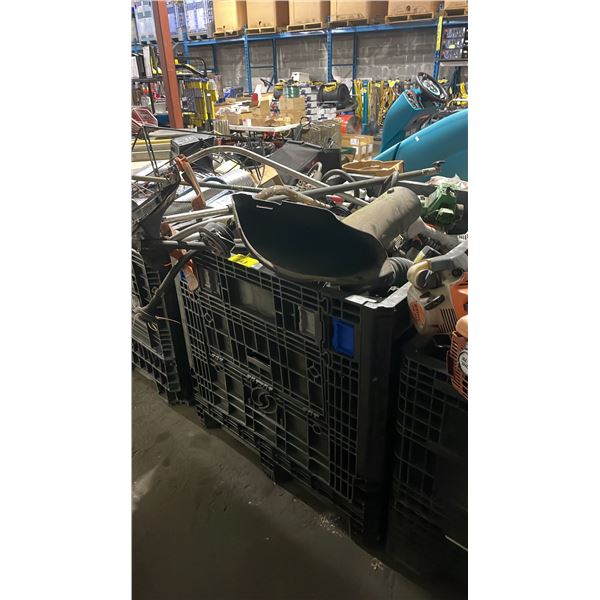 PALLET CRATE OF ASSORTED SMALL ENGINE PARTS & REPAIR RENTAL TOOLS *PALLET CRATE NOT INCLUDED*