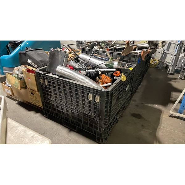 PALLET CRATE OF ASSORTED SMALL ENGINE PARTS & REPAIR RENTAL TOOLS *PALLET CRATE NOT INCLUDED*