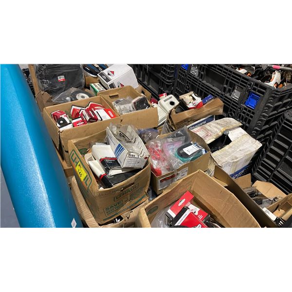 PALLET OF ASSORTED BRIGG & STRATTON PARTS, FILTERS, & VARIOUS SMALL ENGINE PARTS