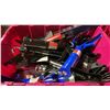 Image 2 : BIN OF CAULKING GUNS, CAULKING TUBE CAPS, PUTTY KNIVES, TRIM GUIDES, JOINT KNIVES & MORE
