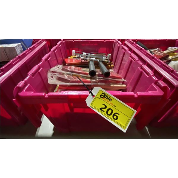 BIN OF ASSORTED PAINTING BRUSHES & ROLLERS *BIN NOT INCLUDED*