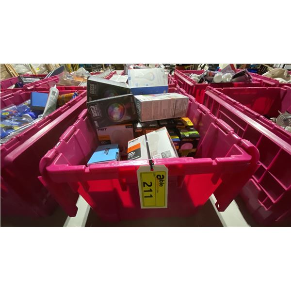 BIN OF ASSORTED LIGHT BULBS- PARTY DISCO BULBS, COLOUR CHANGING BULBS, SMART WIFI BULBS, FLOOD