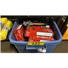 Image 1 : BIN OF ASSORTED WORK GLOVES- XL BLACK NITRILE GLOVES & ASSORTED STYLE/SIZE WORK GLOVES