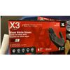 Image 2 : BIN OF ASSORTED WORK GLOVES- XL BLACK NITRILE GLOVES & ASSORTED STYLE/SIZE WORK GLOVES
