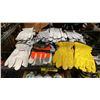 Image 1 : GROUP OF ASSORTED SIZED LEATHER WORK GLOVES