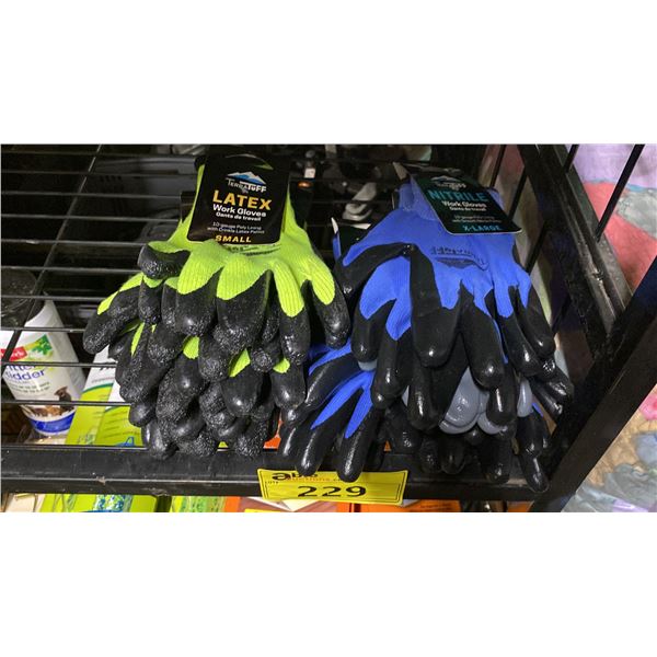 GROUP OF ASSORTED WORK GLOVES- ALL SMALL EXCEPT 1-XL & 1-L