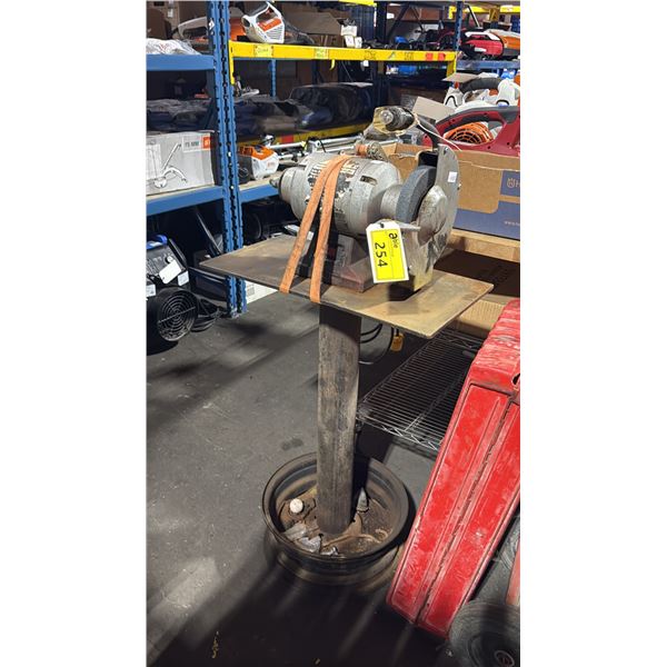 8" BENCH GRINDER ON METAL STAND