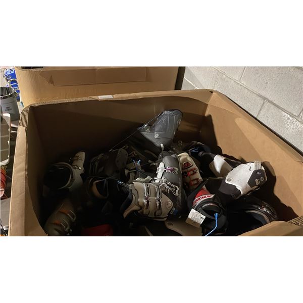 PALLET CRATE OF APPROXIMATELY 50 ASSORTED PAIRS OF SKI BOOTS *MUST TAKE ALL ON PALLET, PALLET CRATE