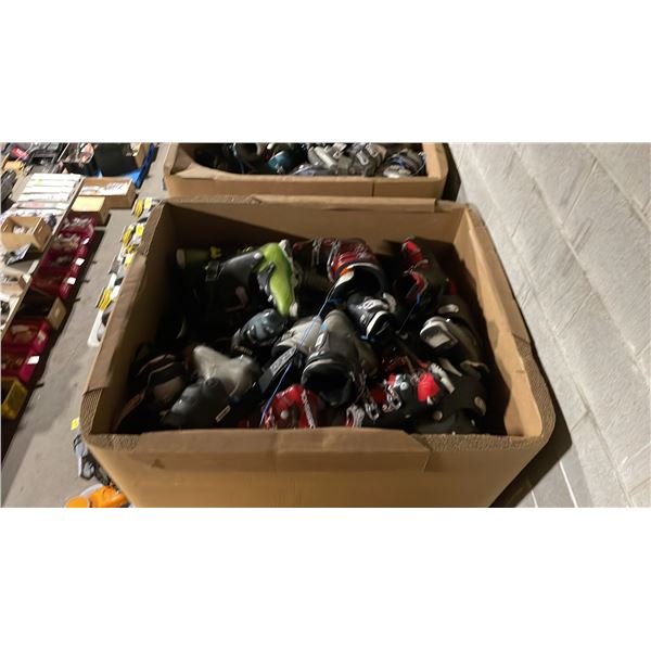 PALLET CRATE OF APPROXIMATELY 50 ASSORTED PAIRS OF SKI BOOTS *MUST TAKE ALL ON PALLET, PALLET CRATE